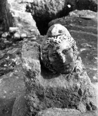 Tête de Mithras découverte en 1954